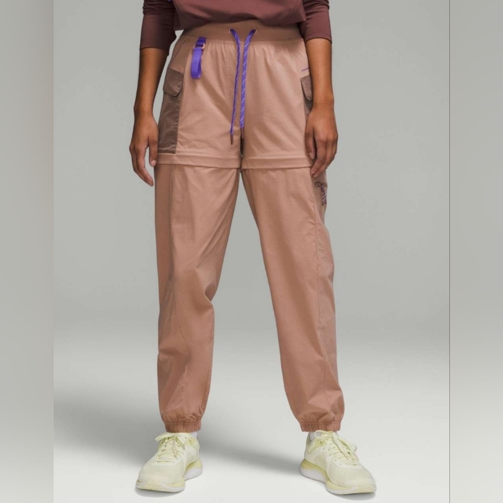 Lululemon Pink Clay/Light Electric Indigo Convertible High-rise Hiking Jogger